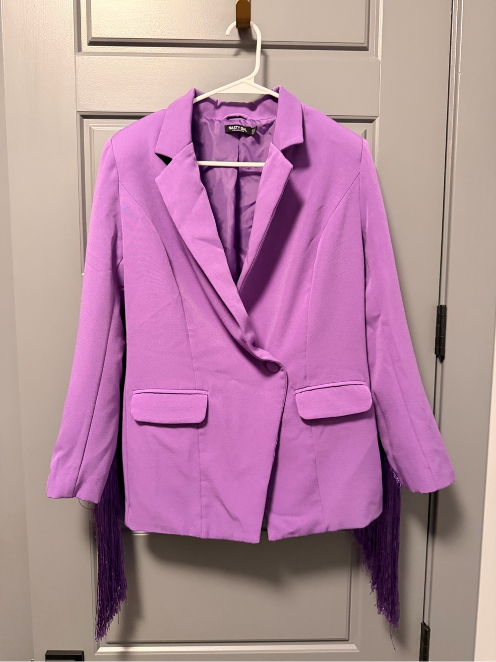 Nasty Gal Collection Purple Fringe Blazer SIZE 2